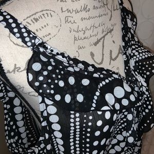 SALE Cute black & white blouse with sequin details
